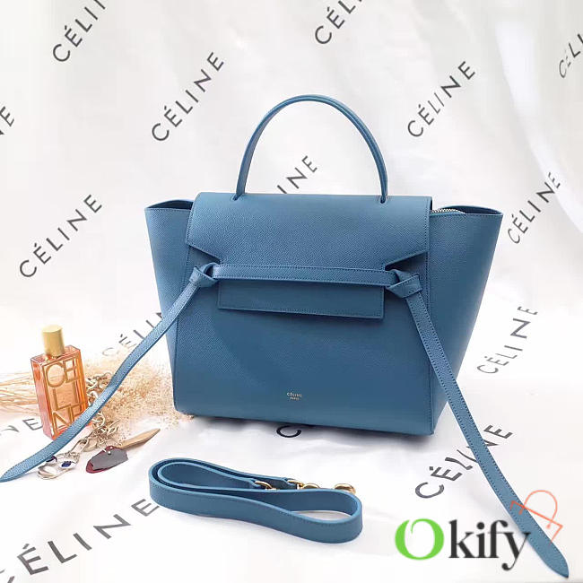 BagsAll Celine Belt Bag Blue Calfskin Z1199 27cm  - 1
