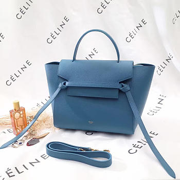 BagsAll Celine Belt Bag Blue Calfskin Z1199 27cm 