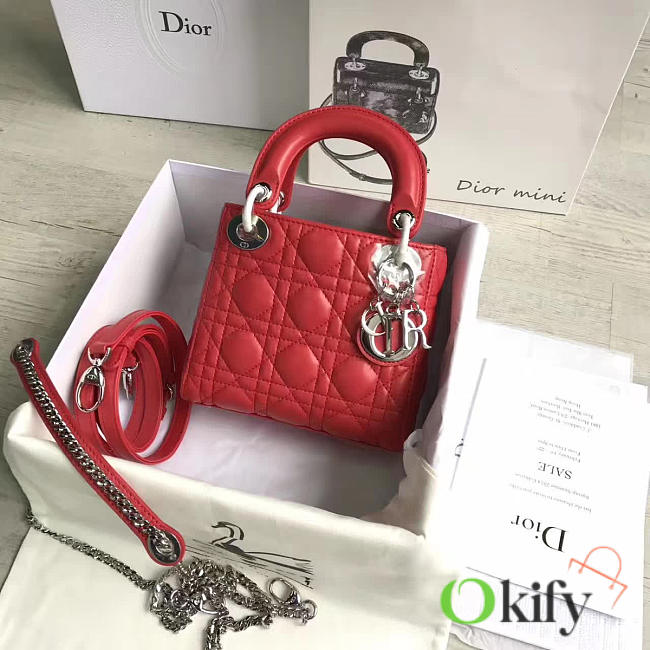 bagsAll Lady Dior Mini Red/Silver 1553 - 1