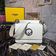 Fendi KanI F Logo White Leather 26cm 1976 - 1