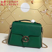 Gucci GG Flap Shoulder Bag On Chain Green BagsAll 5103032 - 1