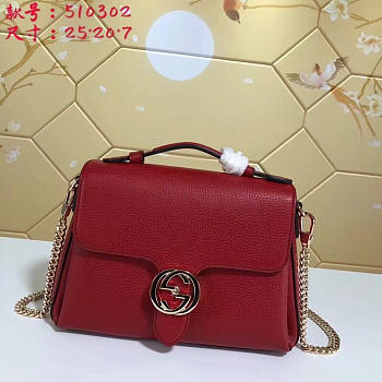 Gucci GG Flap Shoulder Bag On Chain Red BagsAll 5103032