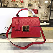 Gucci Padlock 28 Embossed Red Leather 2161 - 1