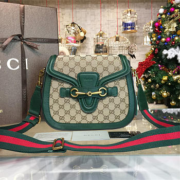 Gucci Lady Web Ophidia Canvas Green Leather 2195 26.5cm 