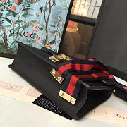 Gucci Sylvie Leather Black Bag Z2344 25cm - 5