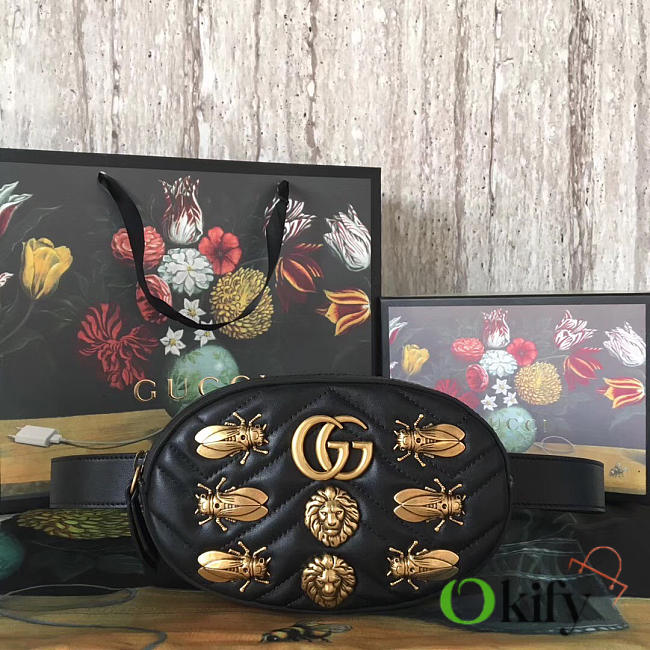 Gucci Marmont Belt Bag 18 Black Sticker 2625 - 1