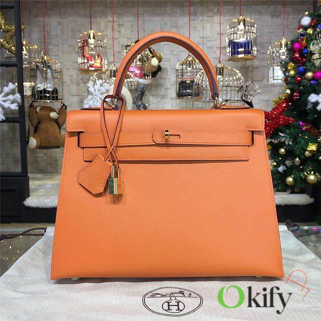 Hermès Kelly Epsom 28 Orange/Gold BagsAll Z2718 - 1