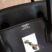 Hermes Birkin Box Leather Black/Silver BagsAll Z2956 30cm - 3