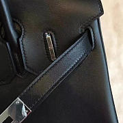 Hermes Birkin Box Leather Black/Silver BagsAll Z2956 30cm - 4