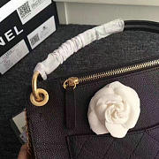 Chanel Grained Calfskin Large Top Handle Flap Bag Black A93757 28cm - 6