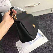 Chanel Grained Calfskin Large Top Handle Flap Bag Black A93757 28cm - 4