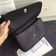 Chanel Grained Calfskin Large Top Handle Flap Bag Black A93757 28cm - 3