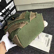 CC Canvas Patchwork Chevron Drawstring Bag Khaki A93727 26cm - 4