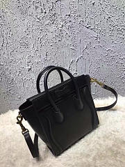 BagsAll Celine Nano Luggage Shoulder Bag In black Smooth Calfskin 1008 20cm  - 2