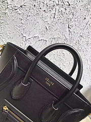 BagsAll Celine Nano Luggage Shoulder Bag In black Smooth Calfskin 1008 20cm  - 4