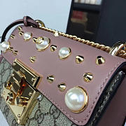 Gucci Padlock 20 Ophidia Leather Pink Studded Pearl - 5