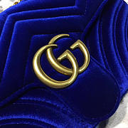 Gucci GG Marmont Matelassé Velvet Leather 26 Navy Blue 2539 - 2