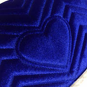 Gucci GG Marmont Matelassé Velvet Leather 26 Navy Blue 2539 - 3