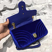 Gucci GG Marmont Matelassé Velvet Leather 26 Navy Blue 2539 - 6