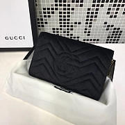 Gucci GG Marmont Velvet Leather WOC Black 2560 20cm  - 2