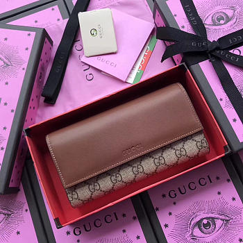 Gucci Long Wallet 19 Ophidia Leather Brown 2571