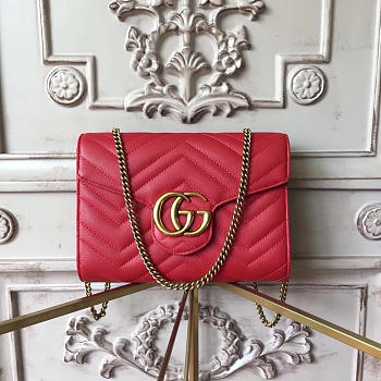 Gucci GG Marmont 20 Mini Chain Bag Red 2590