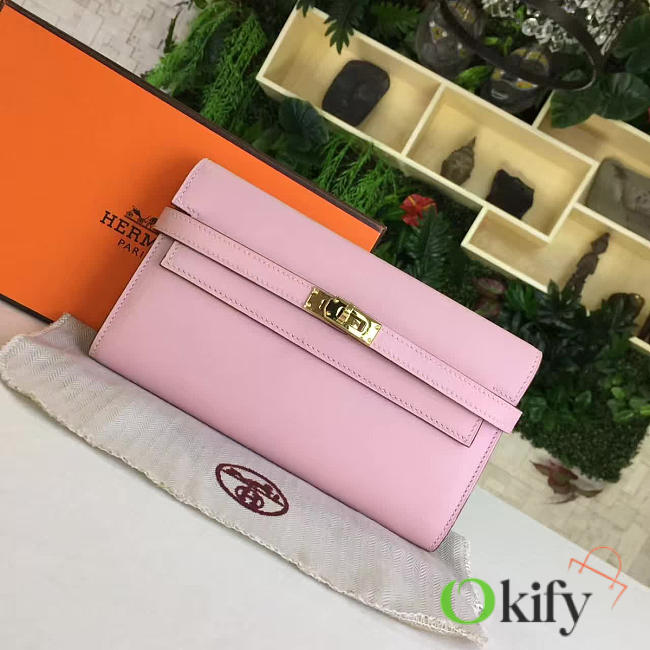 Hermès Kelly Clutch 20 Pink/Gold BagsAll Z2839 - 1