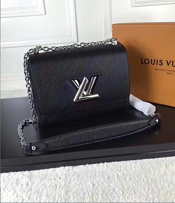 Louis Vuitton TWIST BLACK MM NOIR 3682 23cm 