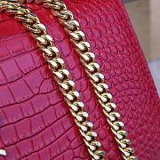 YSL Monogram Kate Crocodile Embossed Shiny Leather Red BagsAll 4763 - 4