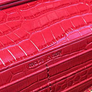 YSL Monogram Kate Crocodile Embossed Shiny Leather Red BagsAll 4763 - 5