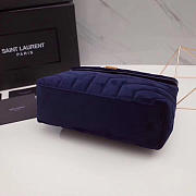 YSL Loulou Monogram Quilted Velvet Shoulder Bag Blue BagsAll 4795 - 2