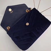 YSL Loulou Monogram Quilted Velvet Shoulder Bag Blue BagsAll 4795 - 3