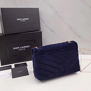 YSL Loulou Monogram Quilted Velvet Shoulder Bag Blue BagsAll 4795 - 5