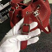 CC Calfskin Bucket Bag Red BagsAll A93597 VS04761 - 4