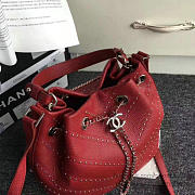 CC Calfskin Bucket Bag Red BagsAll A93597 VS04761 - 5