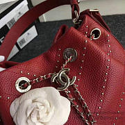 CC Calfskin Bucket Bag Red BagsAll A93597 VS04761 - 6