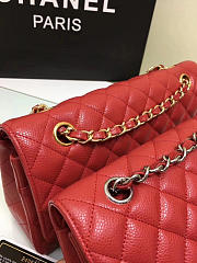 CHANEL Calfskin Leather Flap Bag Gold Red BagsAll 25cm - 2