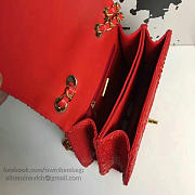 Chanel Snake Embossed Flap Shoulder Bag Red A98774 20cm - 2