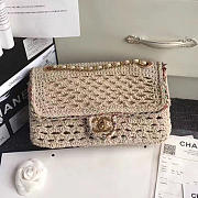 CC Crochet Braid Cayo Coco Flap Bag Beige BagsAll A93680 VS02814 - 1