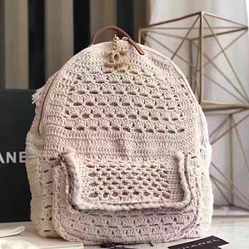 Chanel Crochet Braid Cayo Coco Backpack 30 White bagsAll A93681 VS04725