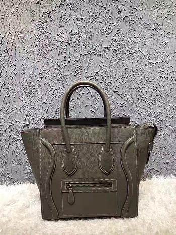 BagsAll Celine Leather Micro Luggage 1068 Olive Green 26cm