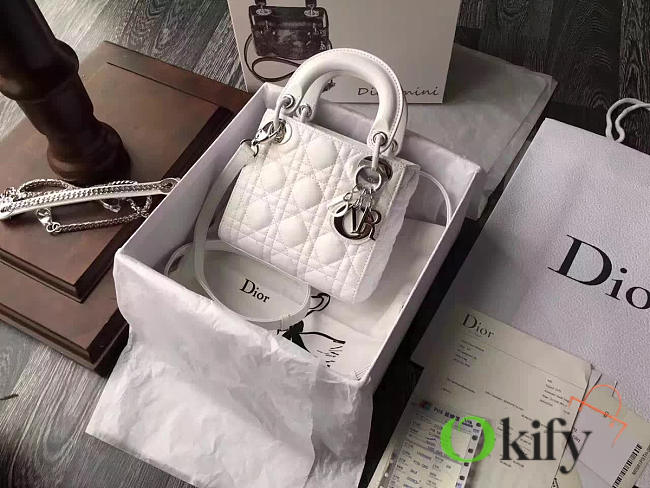Okify Dior Lady Bag In White 17x15x5cm - 1