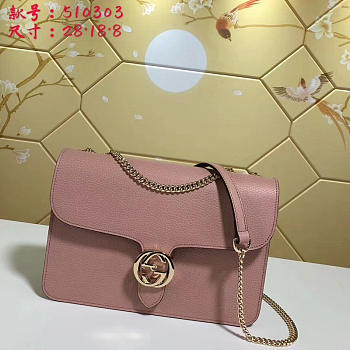 Gucci GG Flap Shoulder Bag On Chain Pink BagsAll 510303