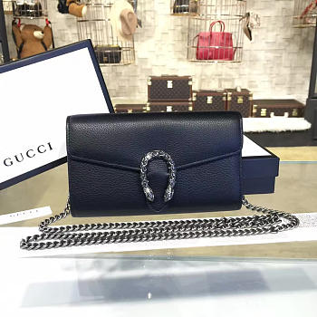 Gucci Dionysus 20 Chain Bag Black Leather 2176