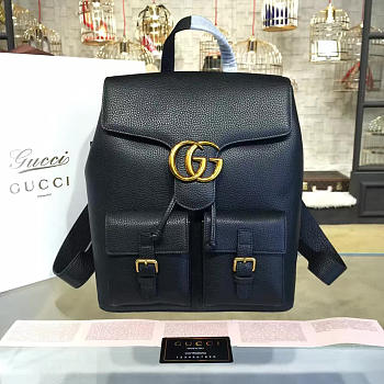 Gucci GG Marmont 39 Backpack Black Leather