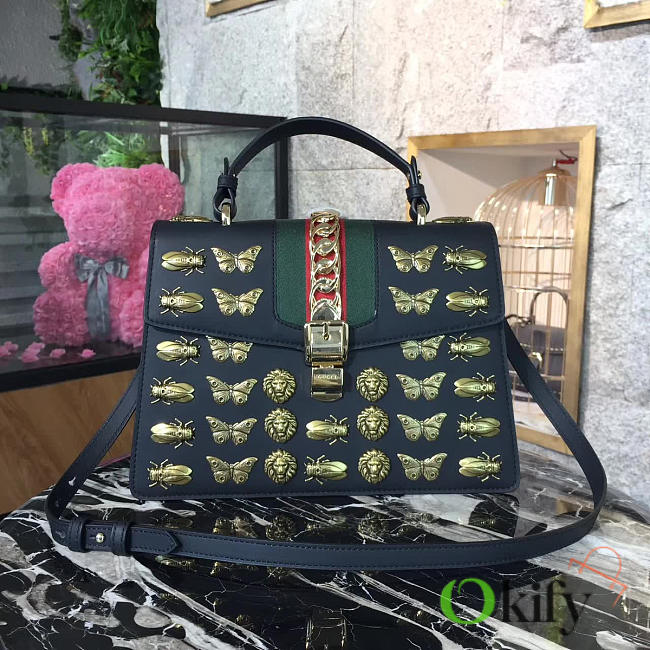 Gucci Sylvie Medium Top Handle Bag BagsAll 2589 - 1