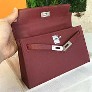 Hermès Kelly Pochette Epsom 22 Wine Red/Silver BagsAll Z2683 - 2