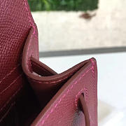 Hermès Kelly Pochette Epsom 22 Wine Red/Silver BagsAll Z2683 - 3