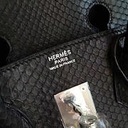 Hermes Birkin Python/ Silver Black BagsAll Z2939 30cm - 2