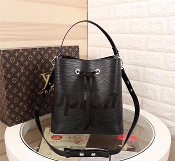 Louis Vuitton Supreme 26 Bucket Bag Black M44022 2996